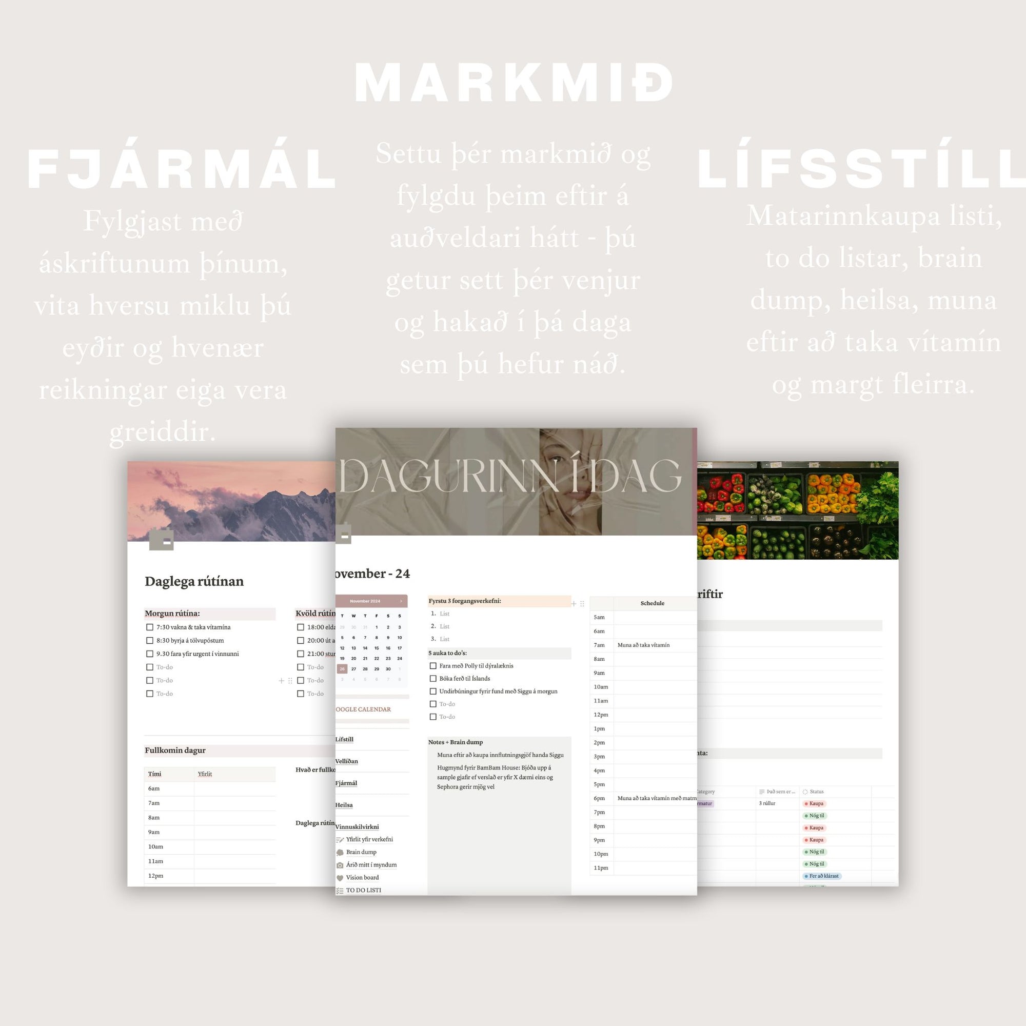 Skipulagið mitt // Notion planner