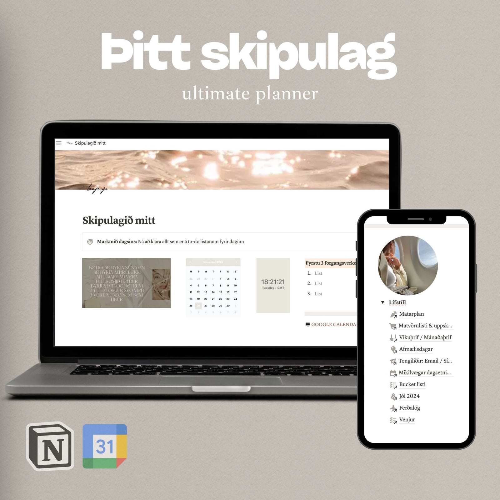 Skipulagið mitt // Notion planner
