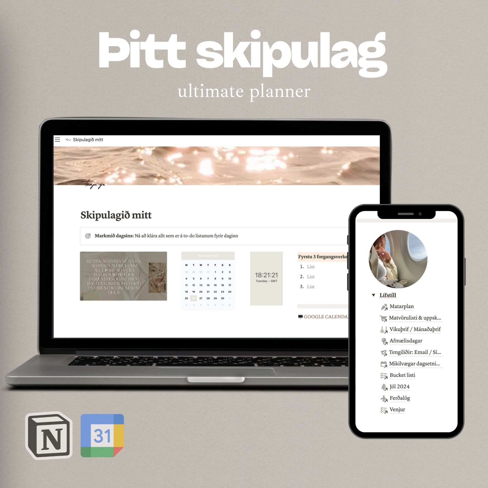 Skipulagið mitt // Notion planner