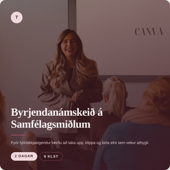 2026 BYRJENDANÁMSKEIÐ: Samfélagsmiðlanámskeið fyrir fyrirtækjaeigendur og markaðsstjóra